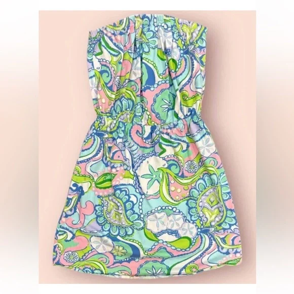 Lilly Pulitzer Windsor Conch Republic Strapless Dress- Small - Picture 2 of 7